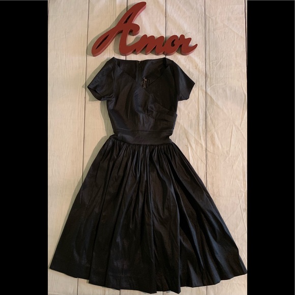 NWT Pinup Couture Size Small Black Short Sleeve Fit & Flare Dress - Picture 11 of 11